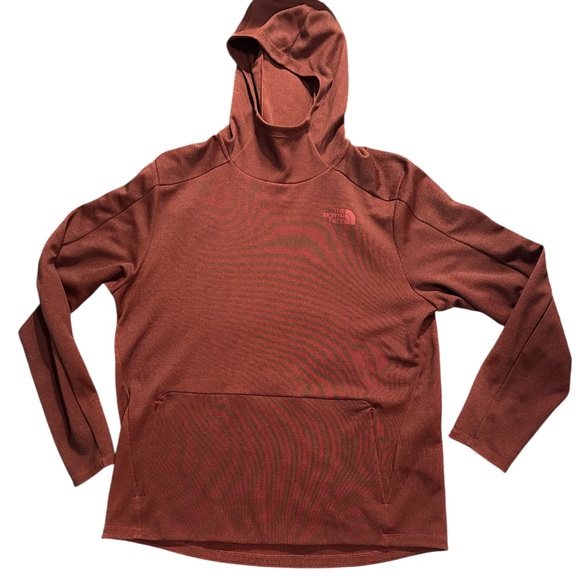 The North Face Burgundy Long Sleeve Hoodie Zipper Kangaroo Pocket Size Large - Picture 1 of 5
